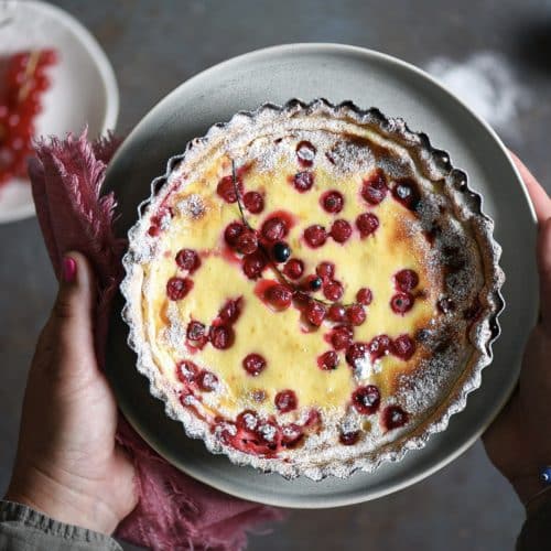 torta al quark con ribes e cocco