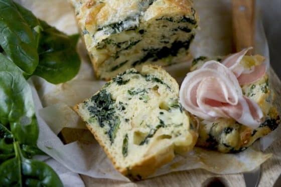 plumcake alle erbette con provola