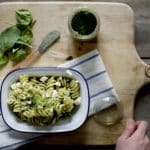 fusilotti con pesto di spinaci