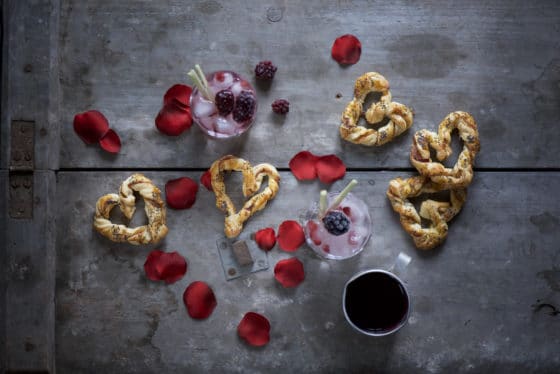 cuoricini di pasta sfoglia con GinBisbinoValentino