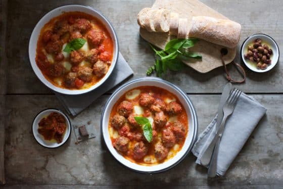 Polpette al sugo con mozzarella