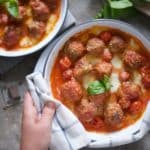 polpette al sugo con mozzarella