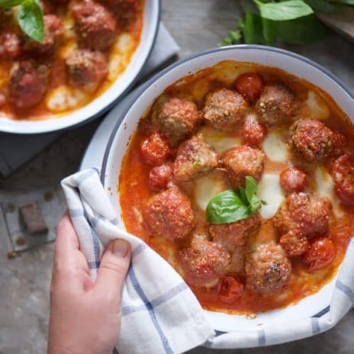 polpette al sugo con mozzarella