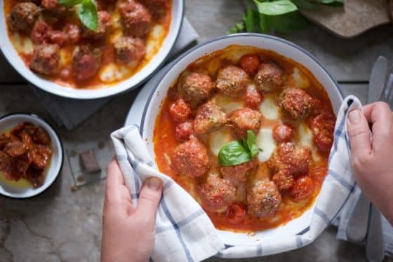 polpette al sugo con mozzarella