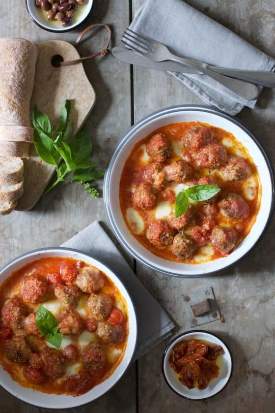 polpette al sugo con mozzarella