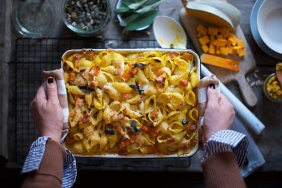 Pasta al forno con pesto di zucca