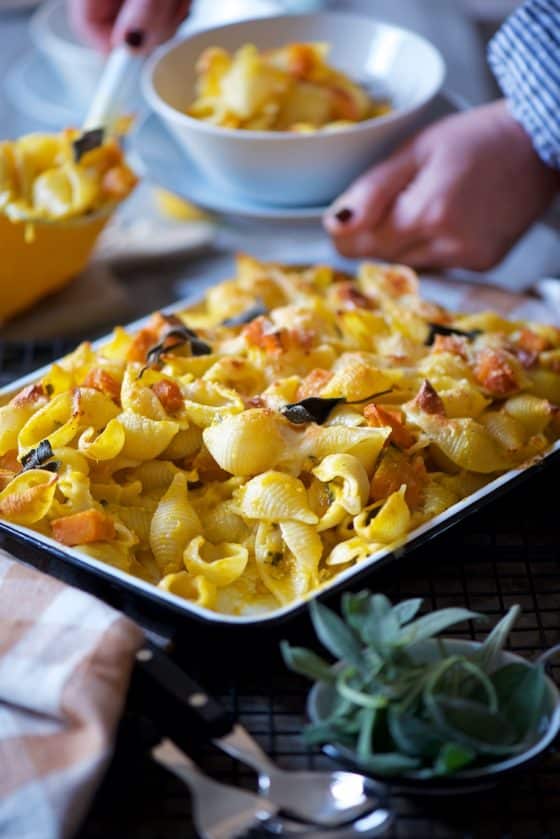 pasta al forno con pesto di zucca