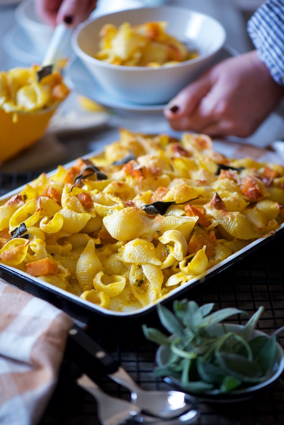 pasta al forno con pesto di zucca