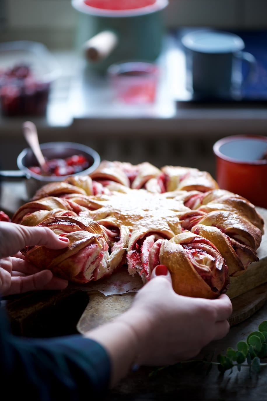 stella di brioche ai cranberries