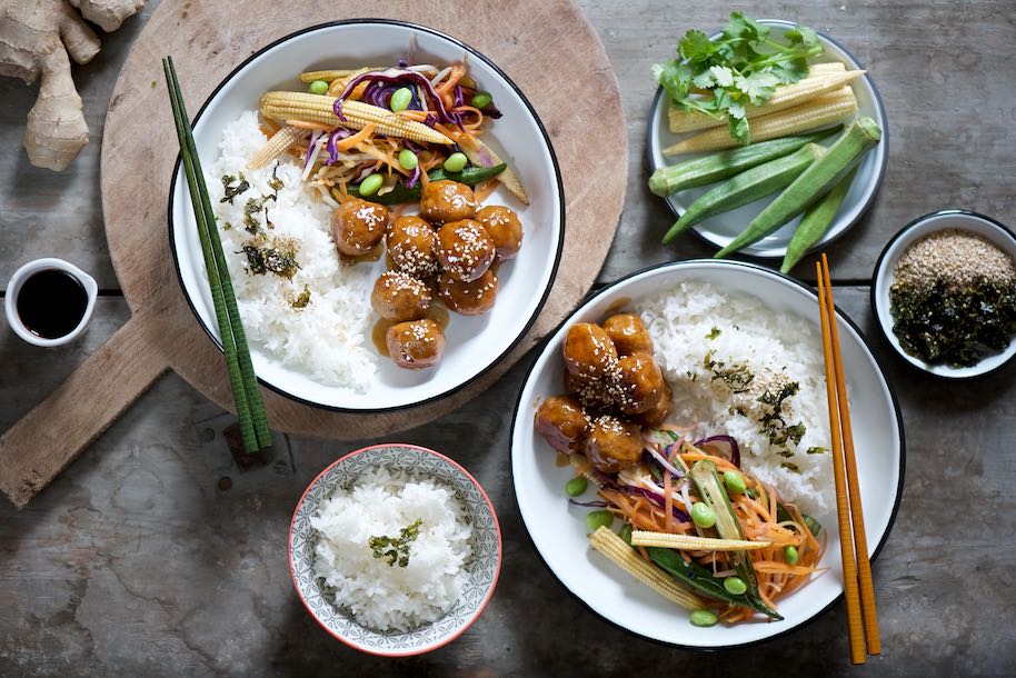 polpette asiatiche con salsa teriyaki