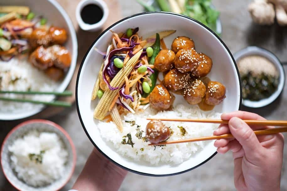 polpette asiatiche con salsa teriyaki