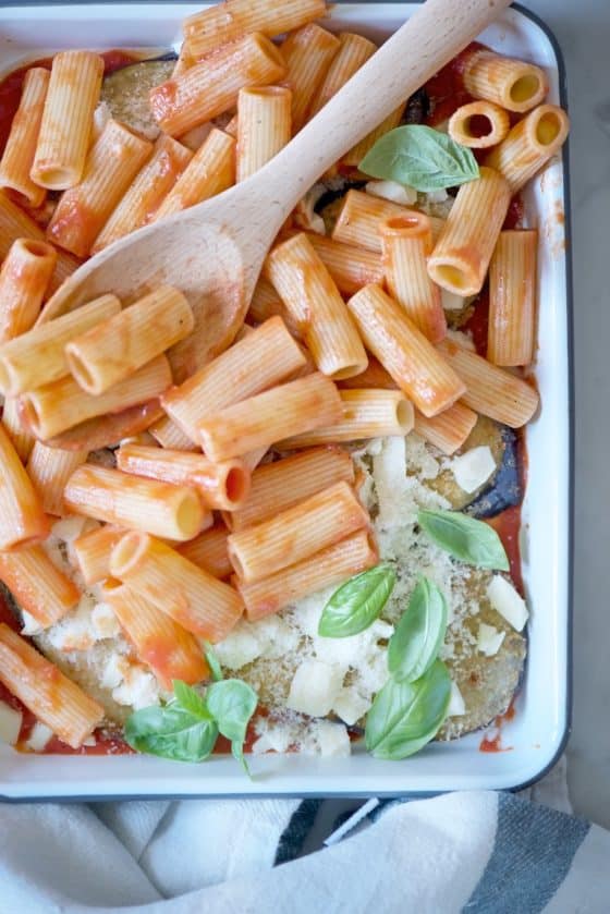 pasta al forno alla parmigiana