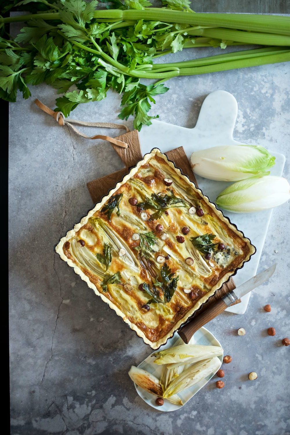 C_quiche_indivia_nocciole torta salata con indivia al limone, nocciole e roquefort