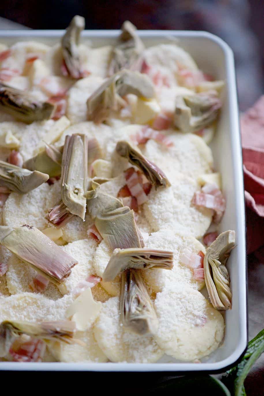 gnocchi alla romana con carciofi e pancetta