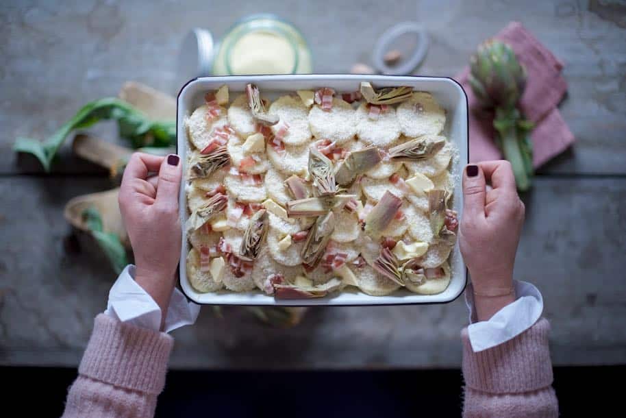 gnocchi alla romana con carciofi e pancetta