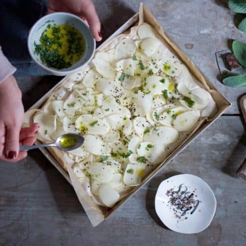 focaccia di grano saraceno con patate