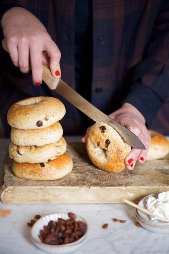 bagels alla cannella e uvetta