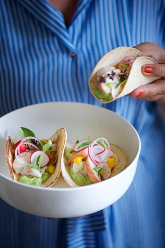 tacos con ceviche di capesante