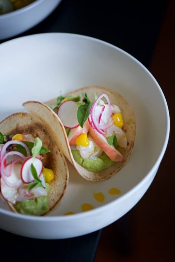 tacos con ceviche di capesante
