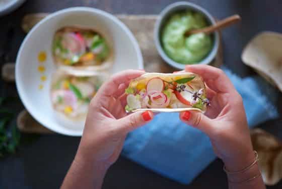 tacos con ceviche di capesante