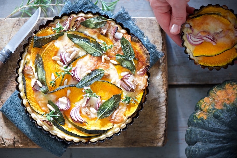 torta salata con zucca e taleggio