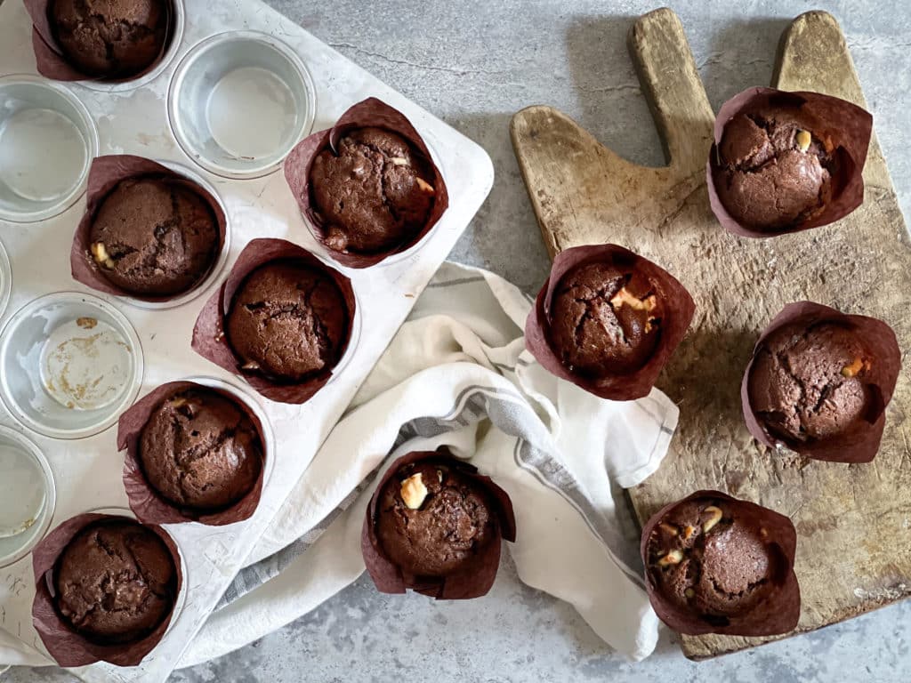 muffins ai tre cioccolati