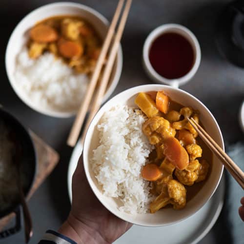 curry giapponese di verdure con riso