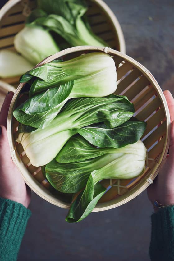 pak choi al vapore