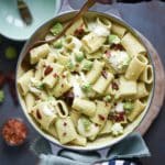 paccheri al broccolo romanesco con crema di parmigiano