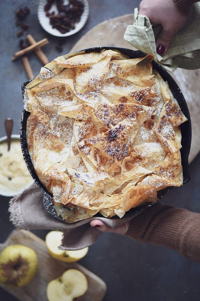 torta croccante di mele con pasta fillo