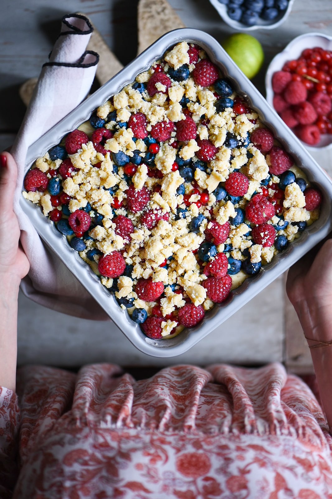 torta streusel con frutta