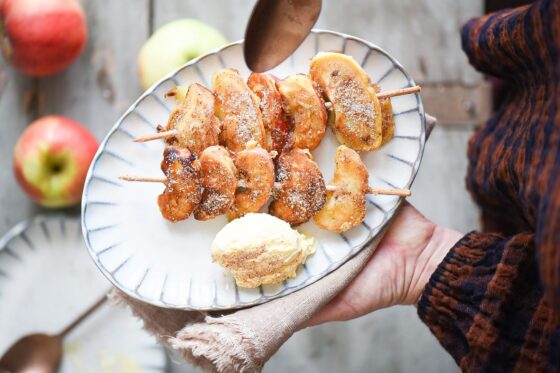 Spiedini di frittelle di mele
