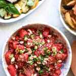 insalata di anguria con dressing asiatico