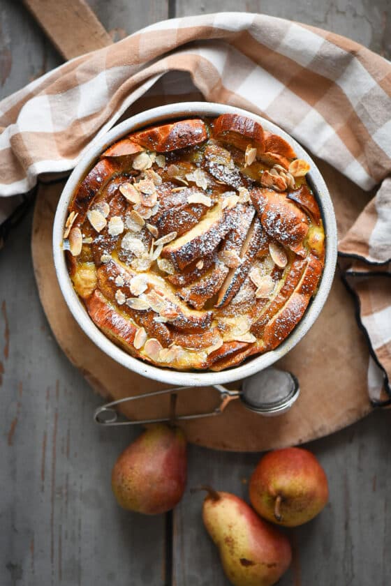 bread pudding di pere