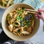 udon autunnali con zucca e cavolo riccio