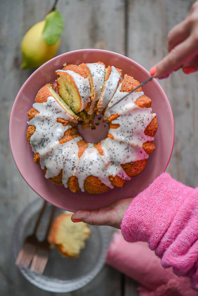 plumcake marmorizzato al limone con bagna al limone